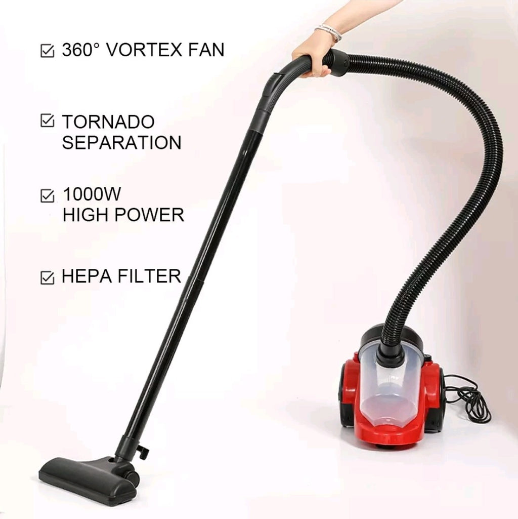Bagless Cylinder Vacuum Cleaner 1000W Compact Lightweight Powerful Cyclonic Vac