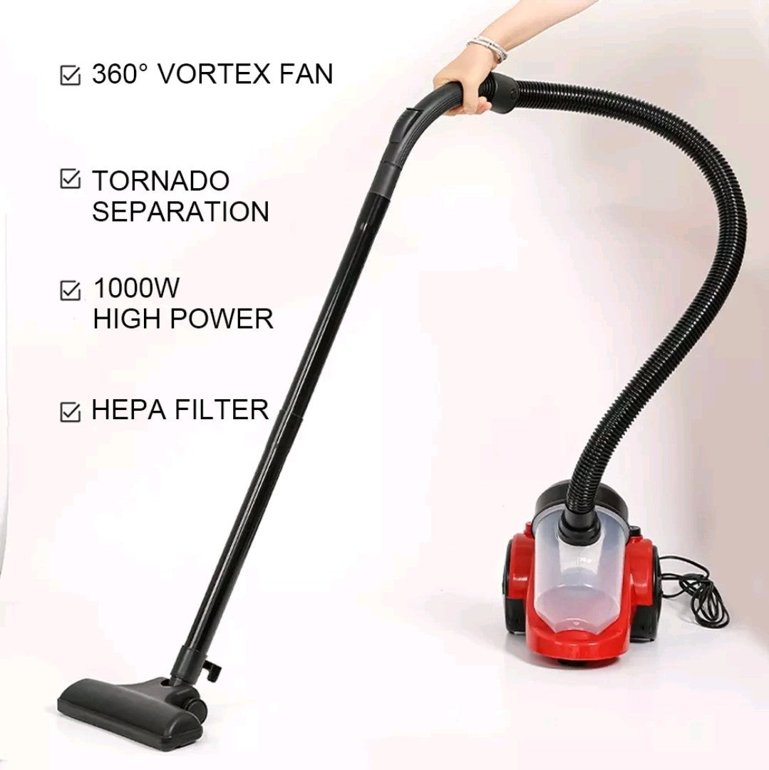 Bagless Cylinder Vacuum Cleaner 1000W Compact Lightweight Powerful Cyclonic Vac
