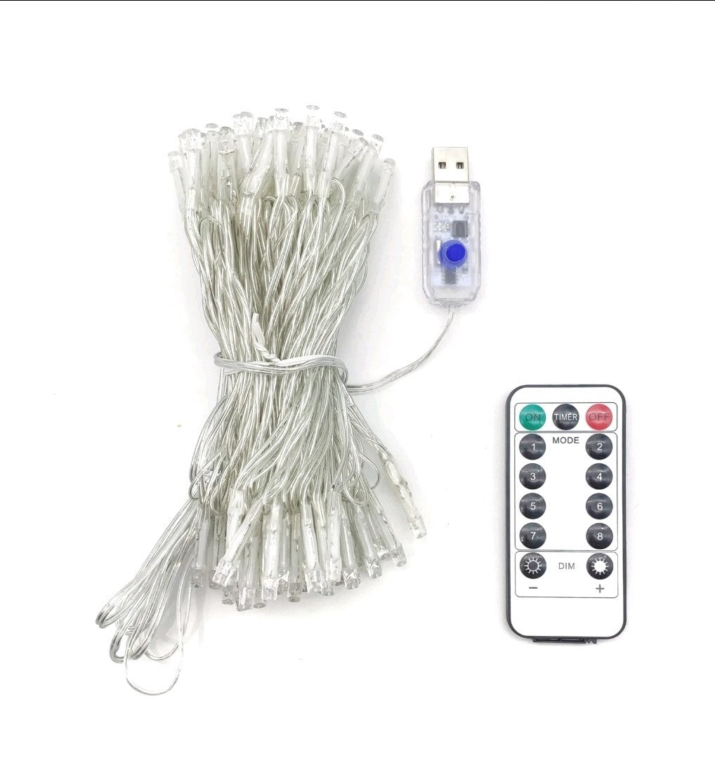 10M Christmas LED String Light Purple For Indoor & Outdoor Usb Plugin + Remote 