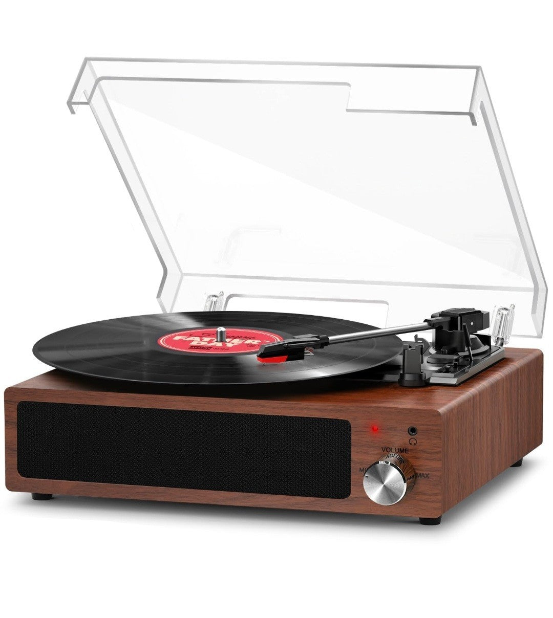FYDEE Vinyl Record Player with Speakers Vintage Turntable Vinyls Size 7/10/12