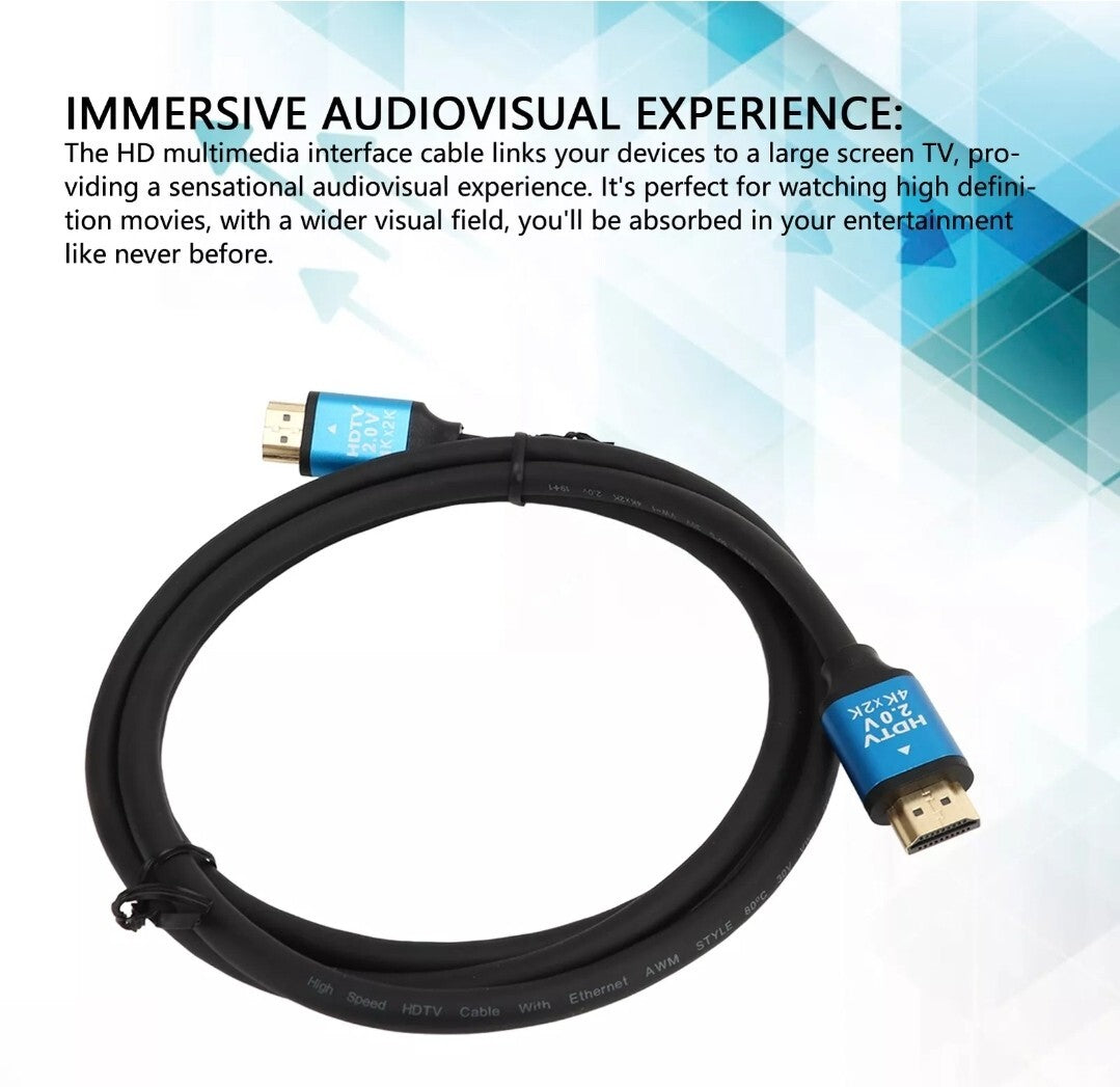 4K HDMI CABLE 2.0v HIGH SPEED GOLD PLATED STRONG LEAD HDTV PREMIUM QUALITY 