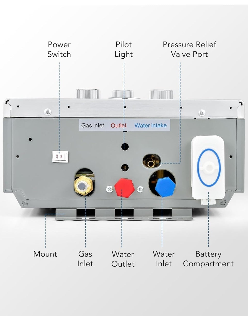8L LPG Gas Water Heater Tankless Instant Boiler with LED & Copper Core Outdoor 