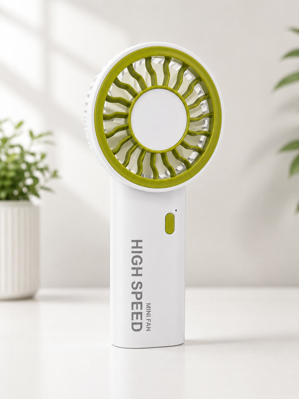 Portable Handheld Mini Fan USB Rechargeable High Speed Cooling Fan 3 Speed White