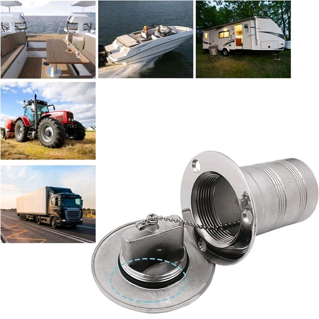 2" Boat Deck Fill Marine Filler with Keyless Lift Fuel Cap 316 Stainless Steel