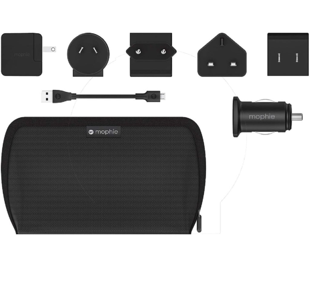Global Travel Kit–Universal Wireless Charging Pad with Wall & Car Adapters,Cable