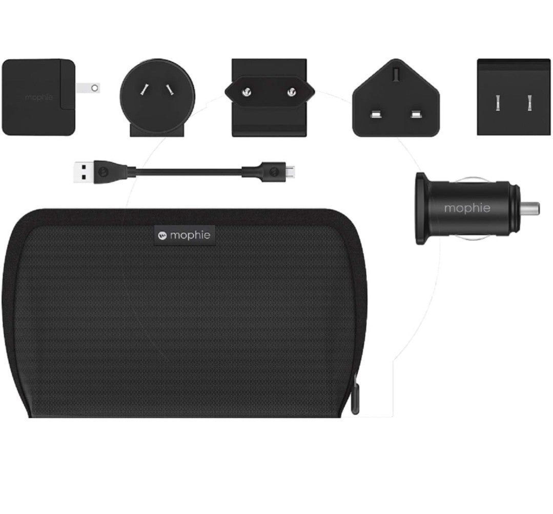 Global Travel Kit–Universal Wireless Charging Pad with Wall & Car Adapters,Cable