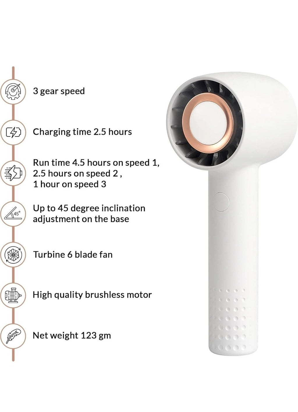 Mini Fan Portable Pocket Size Handheld Rechargeable Indoor-Outdoor-Home-Office