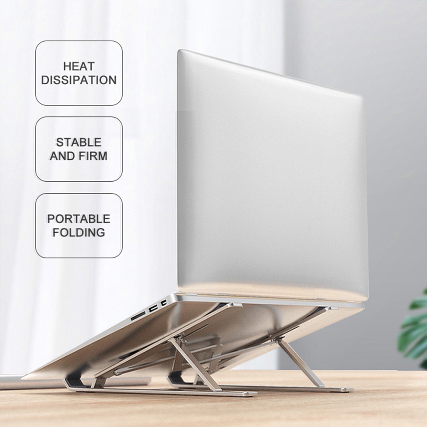 Adjustable Laptop Stand Portable Folding Aluminium Alloy For All Laptop, Ipads