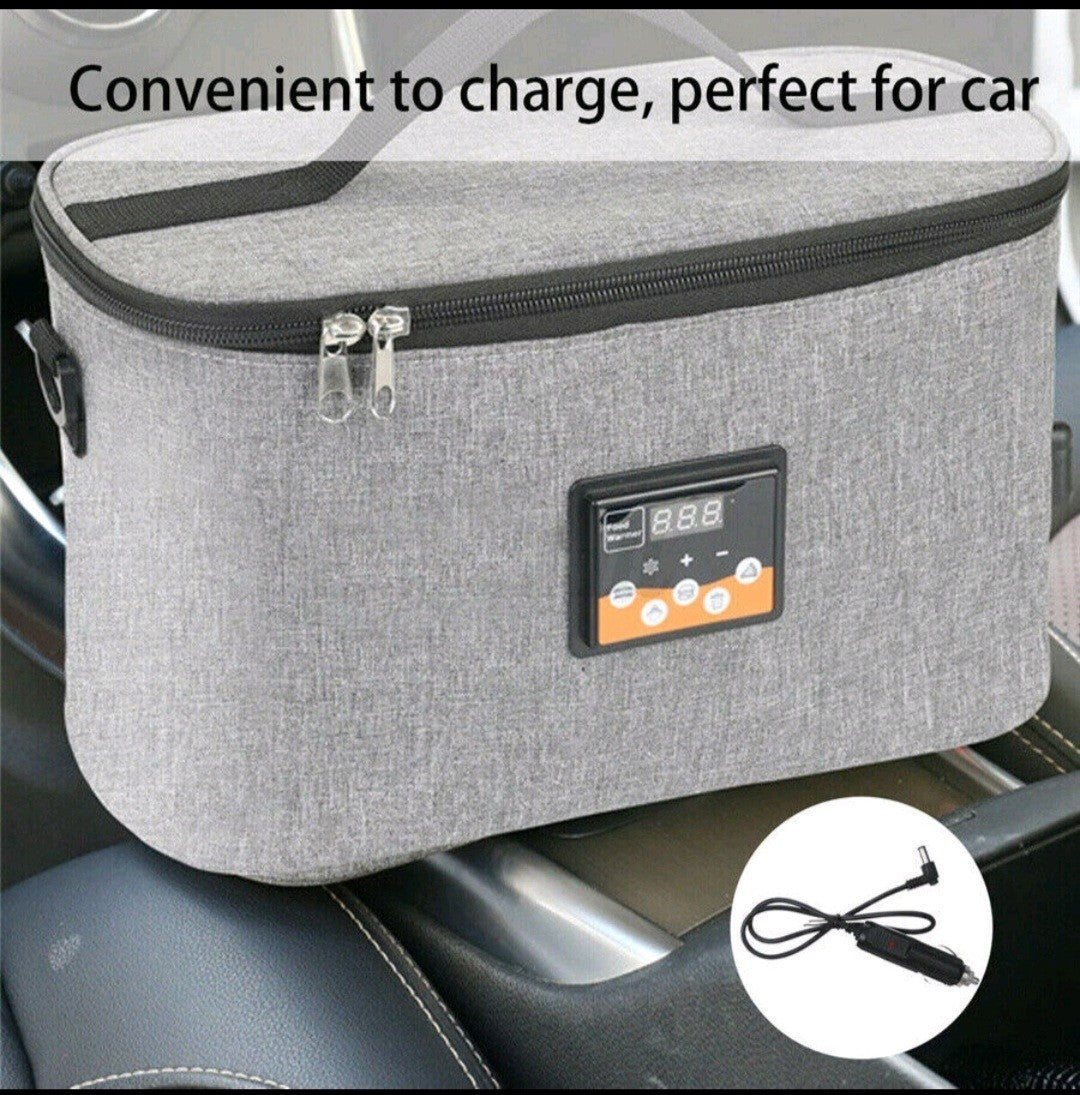 Portable 8L 12V Car Food Heating Bag Warmer Container LCD Digital Temp Display