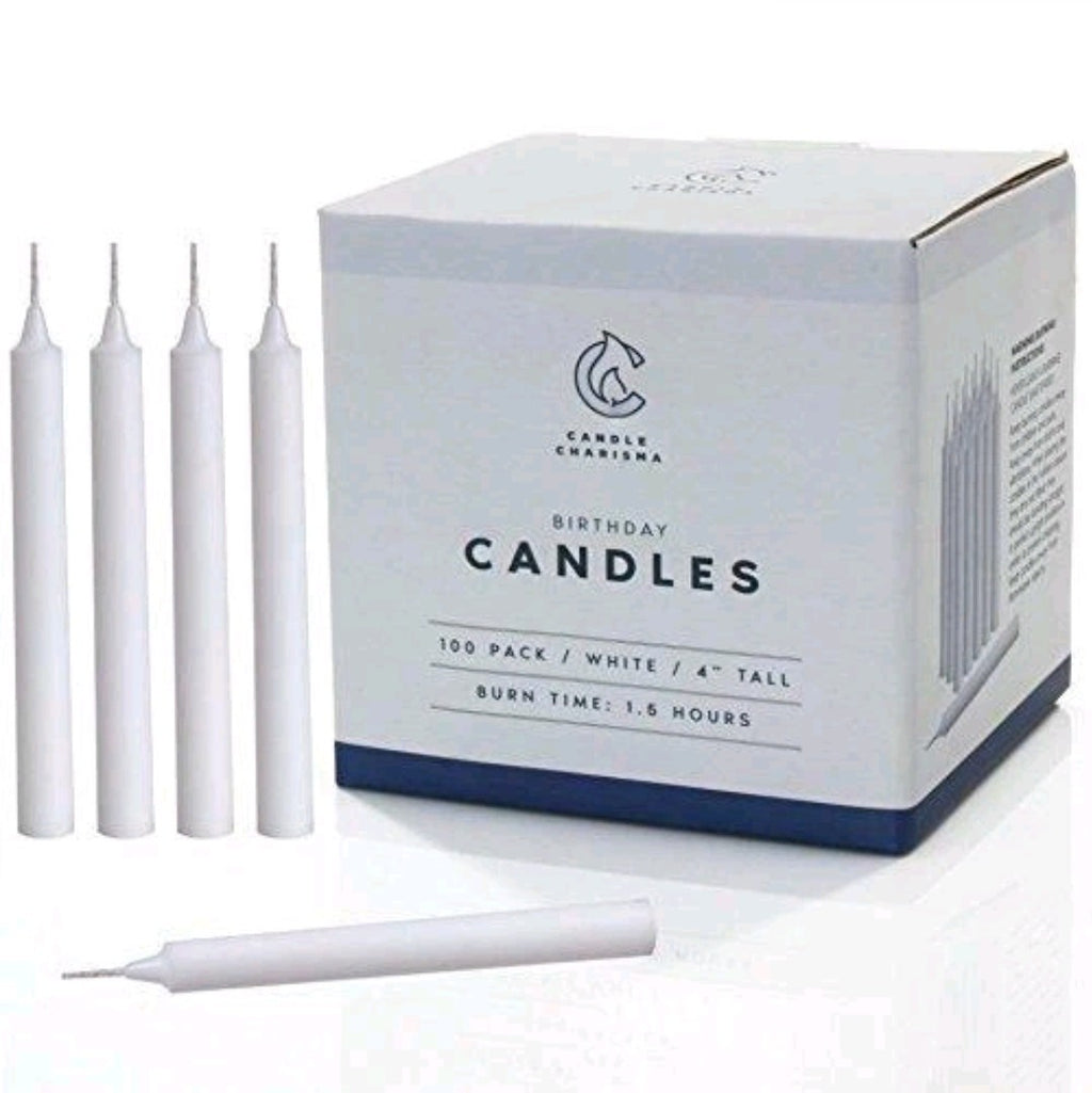 Candle Charisma 100x White Spell Candles - 4" Unscented Paraffin Chime Candles, 