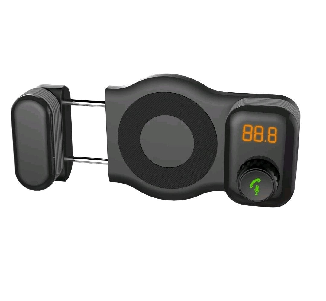 2In1 Wireless Bluetooth FM Transmitter Car Kit Air Vent Phone Holder USB Charger