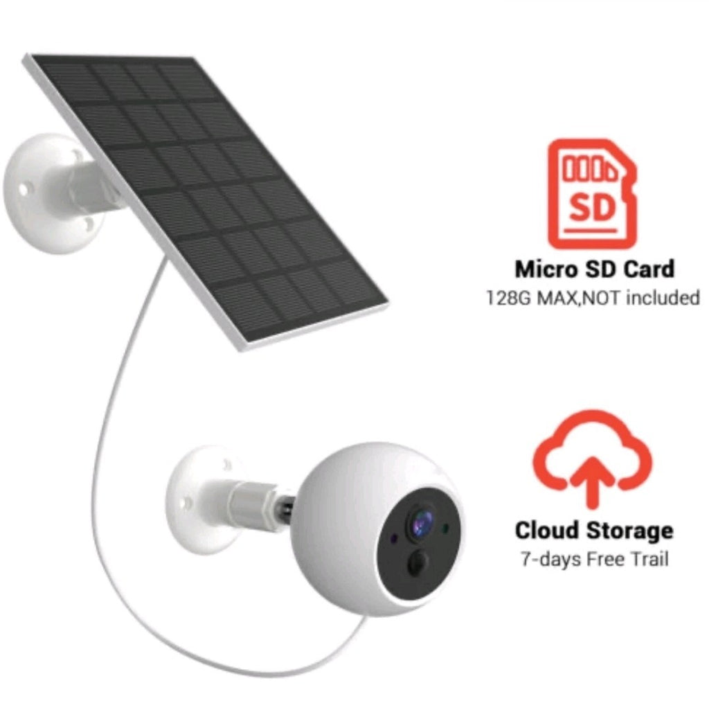 Smart Wifi CCTV Camera Rechargeable Battery & Solar Power 3MP 2K UHD 2 Way Audio