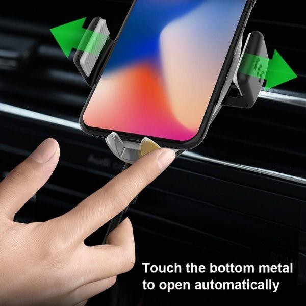 Wireless Car Charger Mount 10W  Automatic Clamping Phone Holder  2-in-1