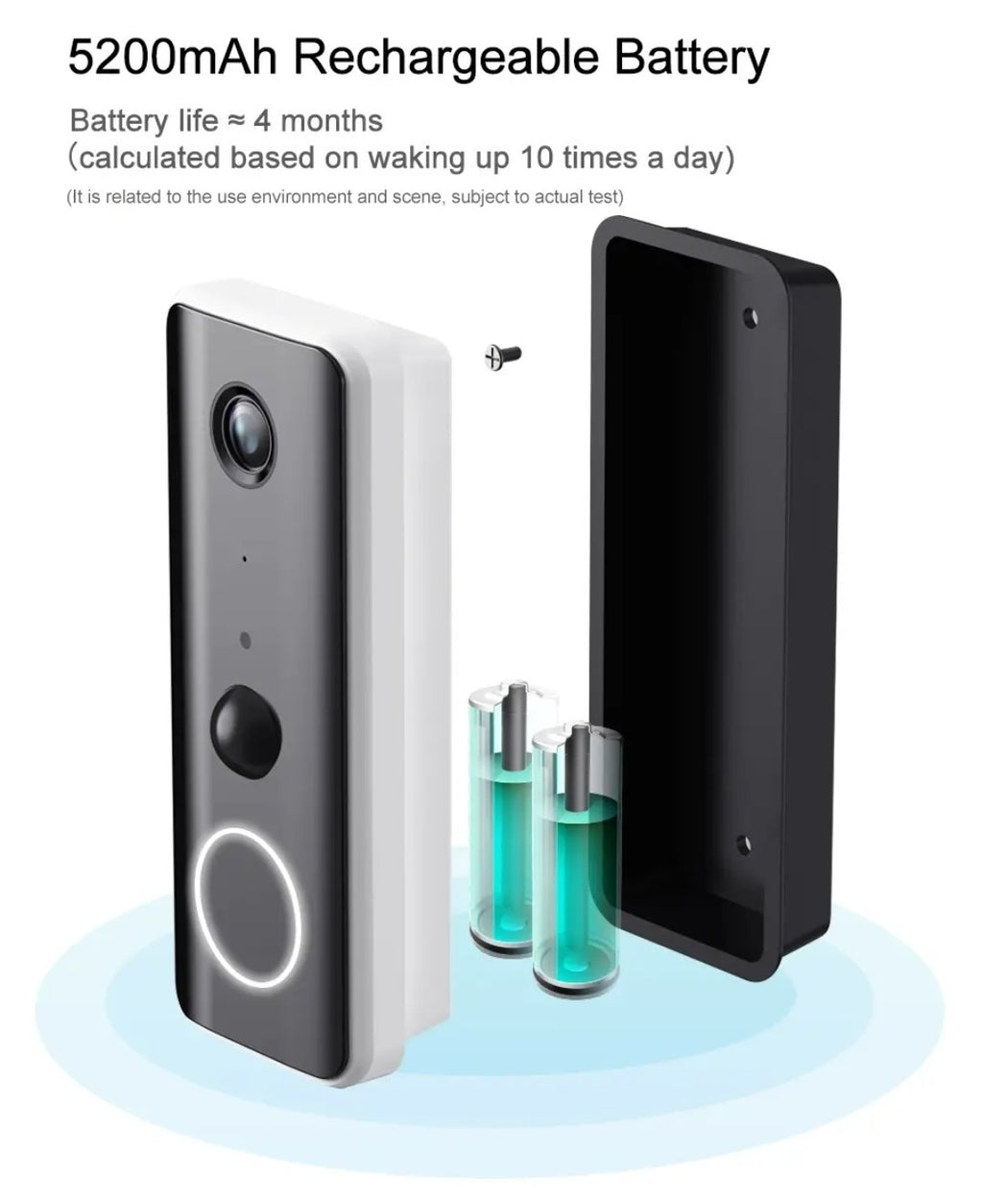 1080P WIFI Smart Video Doorbell Wireless Doorbell Video Intercom,Usb Indoor Chim