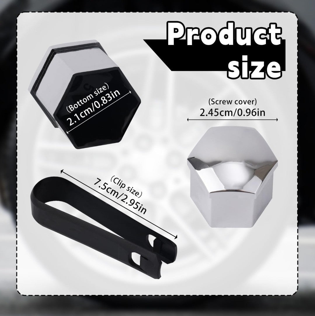 20pcs 21mm Hexagonal Nut Covers,Car Wheel Lug Nut Covers with Removal Tool Wheel