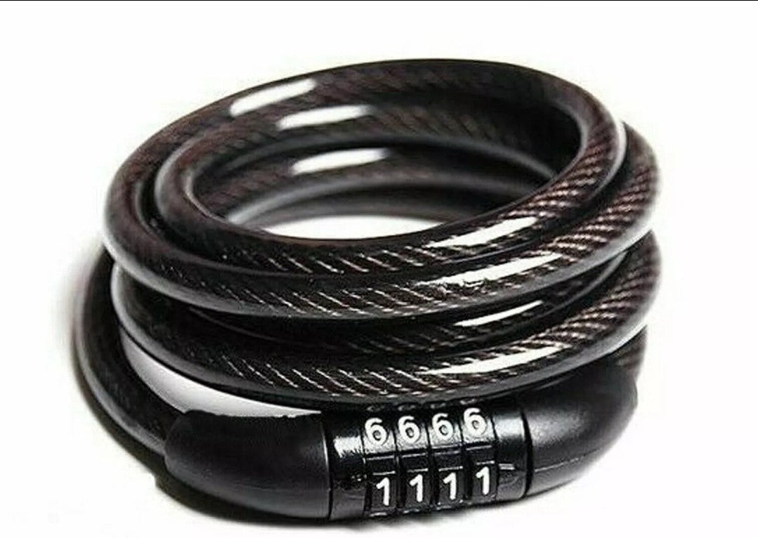 4 Digit Combination Steel Cable Bike Lock – 80cm, Heavy Duty Security 8mm Steel 