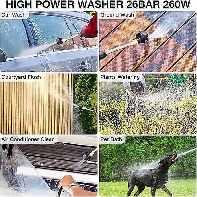 Cordless Car Pressure Washer Water Gun High Power Jet Wash Cleaner Rechargeable