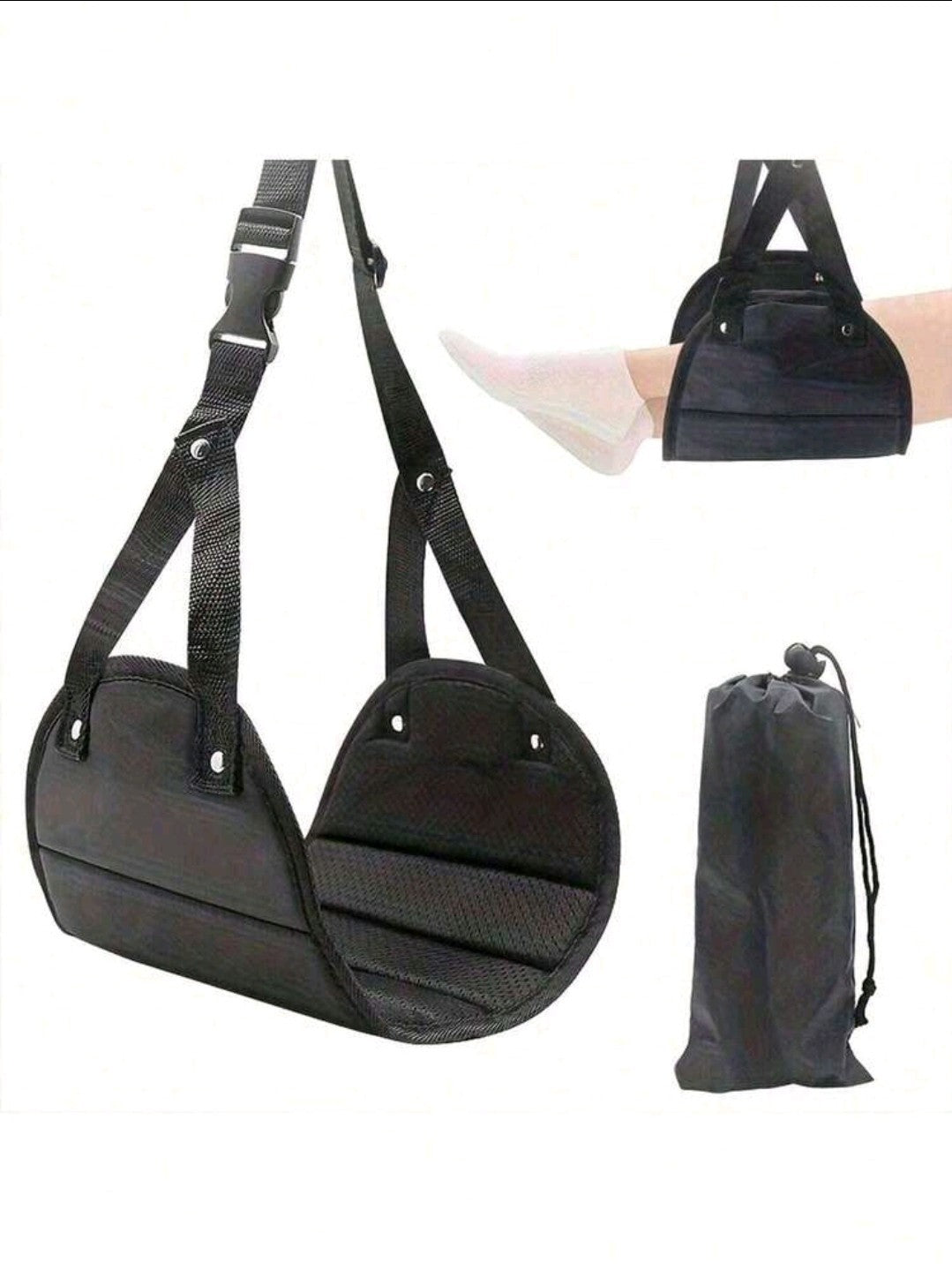 Travel Foot Rest Portable Adjustable Folding Hanging Foot Hammock
