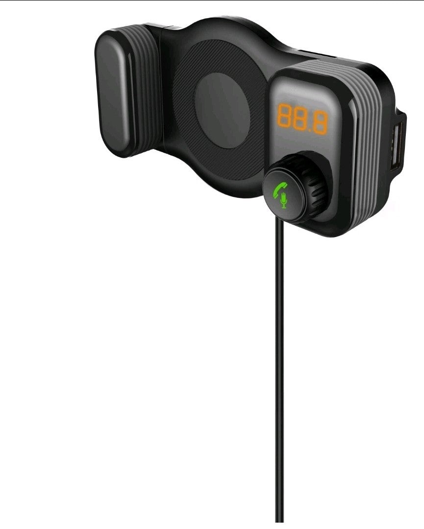2In1 Wireless Bluetooth FM Transmitter Car Kit Air Vent Phone Holder USB Charger