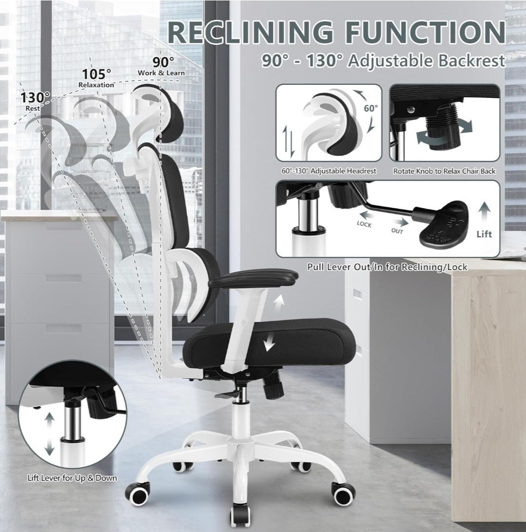 Ergonomic Office Chair-High Back Gaming Recliner with Lumbar Support Adjustable