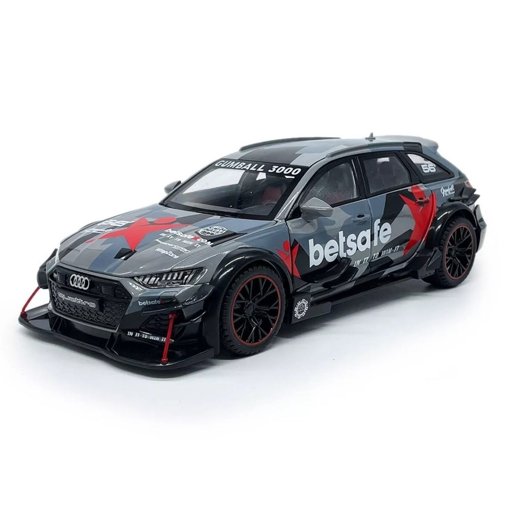 1:24 Audi RS6 Avant DTM Model Car Metal Diecast Toy Vehicle for Kids Boys Grey