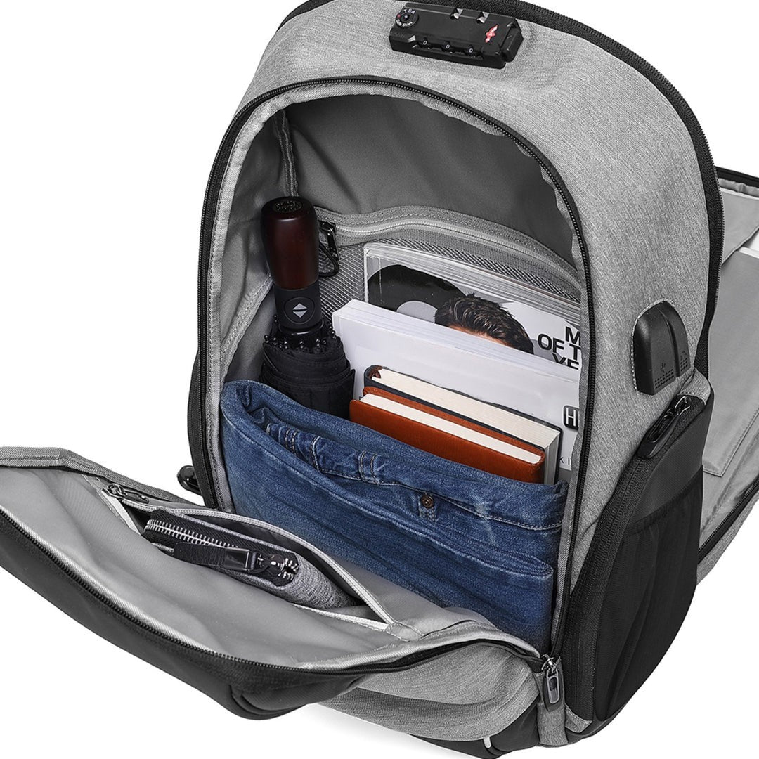 New Riseicon Liberty 1 Grey - Anti theft USB charging waterproof laptop backpack
