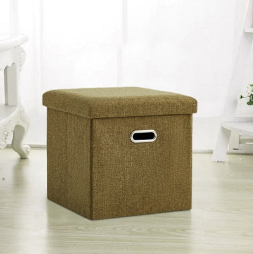 Sapphire Foldable Storage Ottoman – Sage Green, 38cm, Durable & Space-Saving
