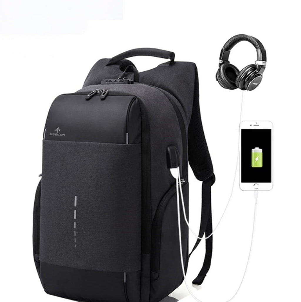 New Riseicon Liberty 1 Black  Anti theft USB charging waterproof laptop backpack