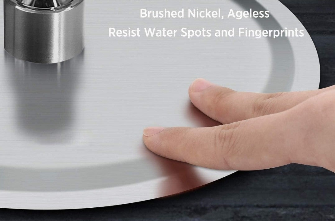 “8 Inch High Pressure Rain Shower Head – Stainless Steel Round Brushed Nickel
