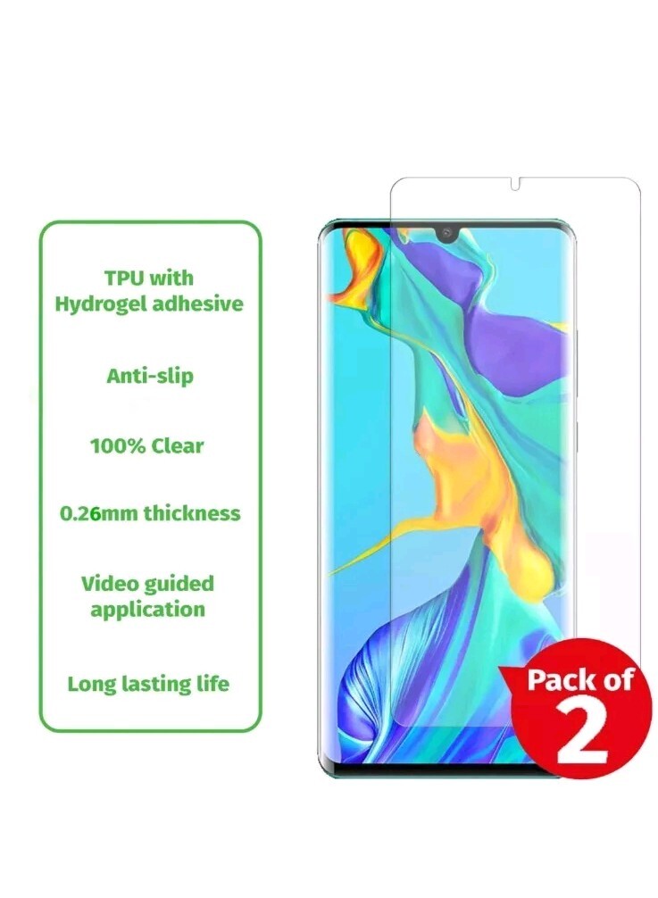 Screen Protector TPU FILM Cover For Huawei P30 Pro 100% Clear Hydrogel Pack Of 2