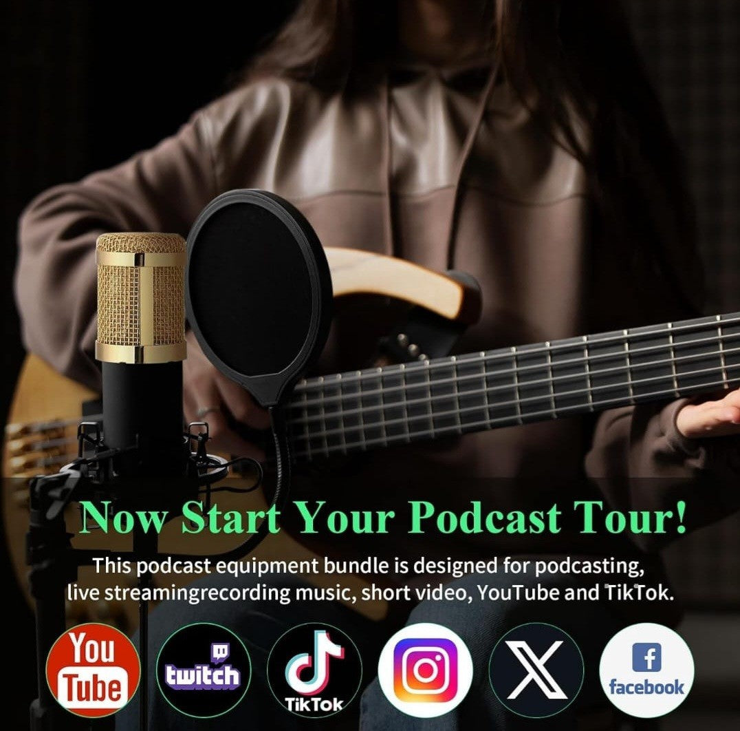 LEGENDARY VOCAL Professional Condenser Microphone for Studio Recording (Gold)
