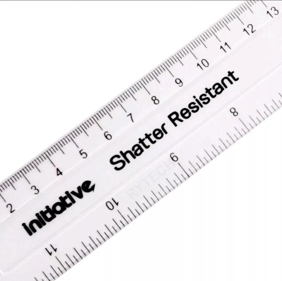 Pack of 20 Rulers shatter resistant clear plastic rulers 30cm (12 Inch)