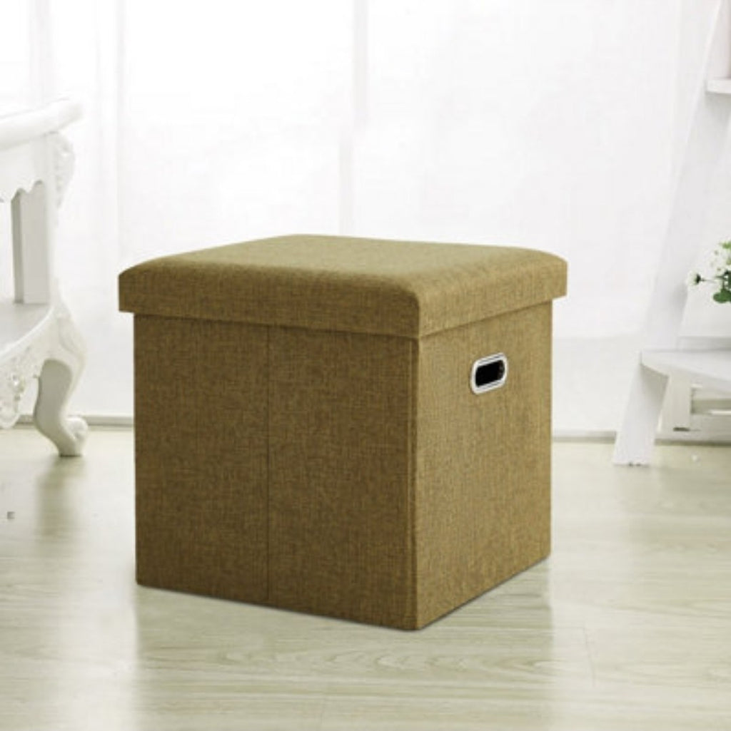 Sapphire Foldable Storage Ottoman – Sage Green, 38cm, Durable & Space-Saving
