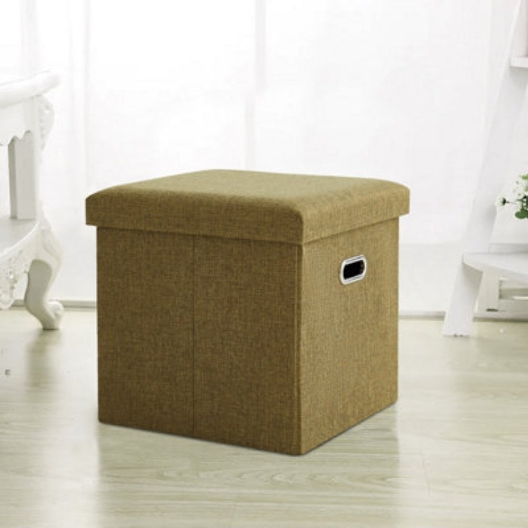 Sapphire Foldable Storage Ottoman – Sage Green, 38cm, Durable & Space-Saving