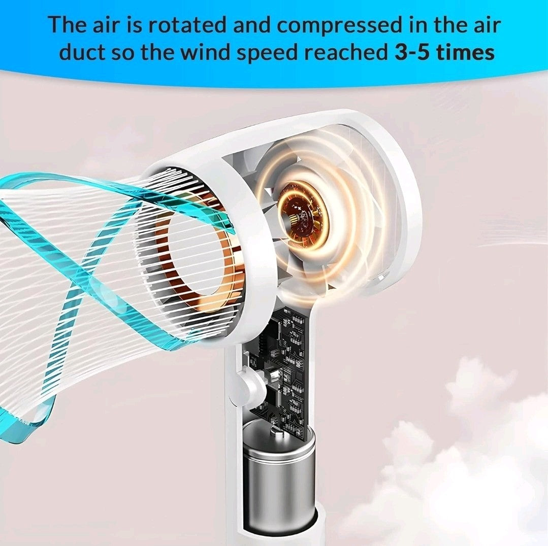 Portable Pocket Size Mini Handheld Rechargeable Fan In Blue  Indoor-Outdoor-Home