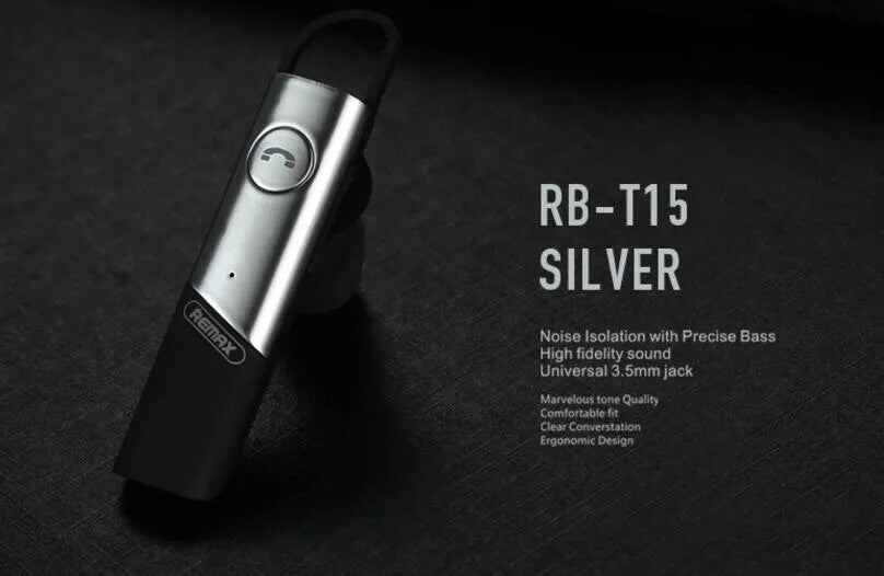 Remax RB-T15 HD Voice Bluetooth 4.1 Universal Headset Headphone Earphone Gold