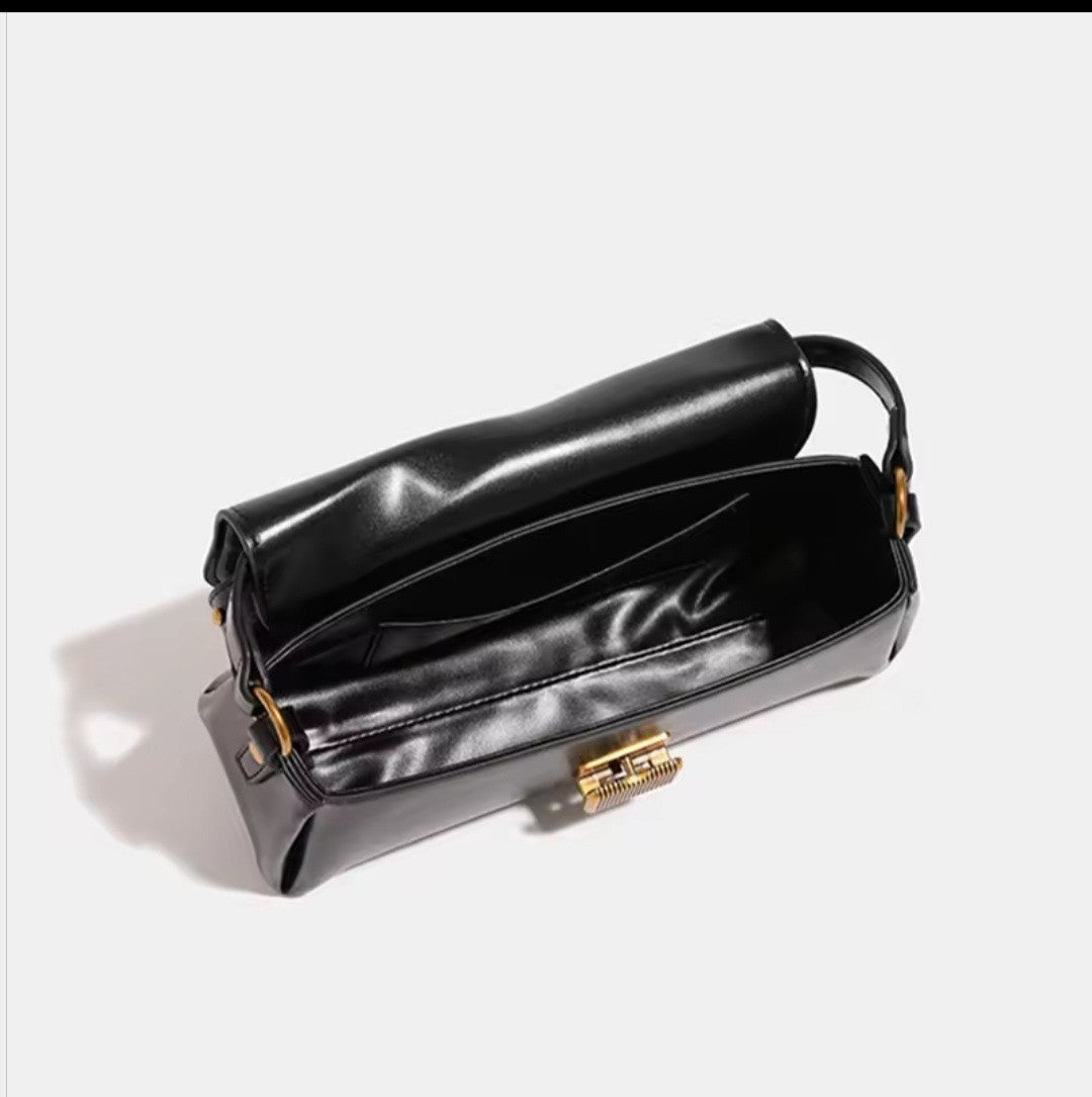 Womens Bag Genuine Leather Vintage Baguette Underarm Bag Crossbody Shoulder Bag