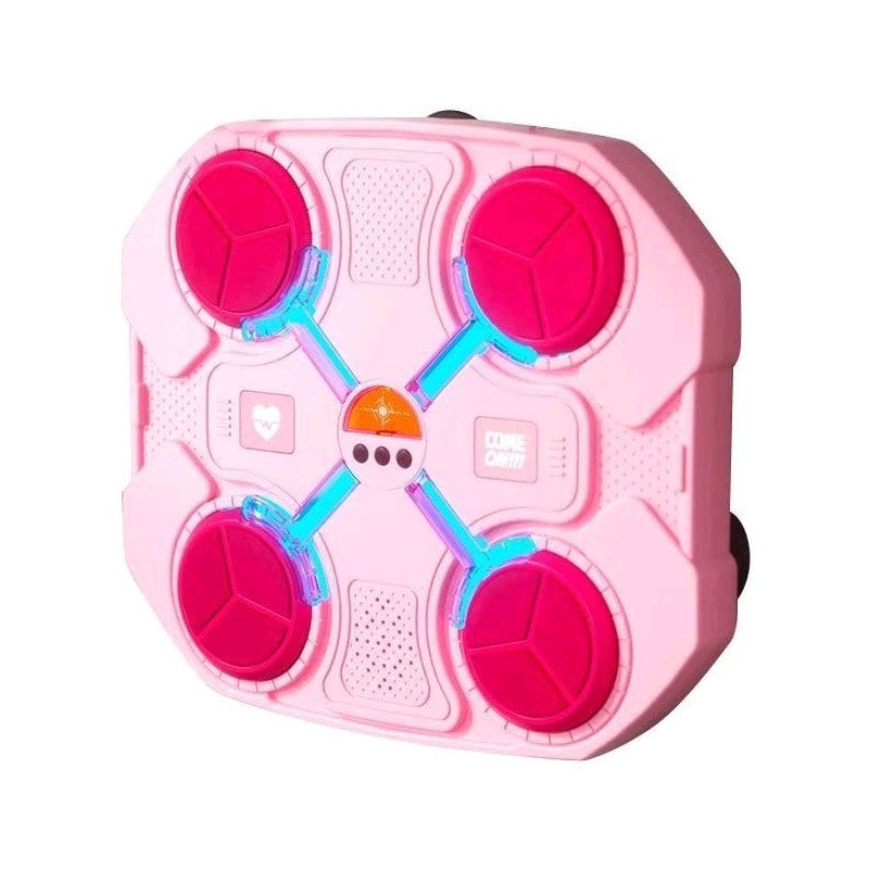 Boxing Machine with LED Lights & Gloves – 3 Speed Modes, Bluetooth Music, Pink