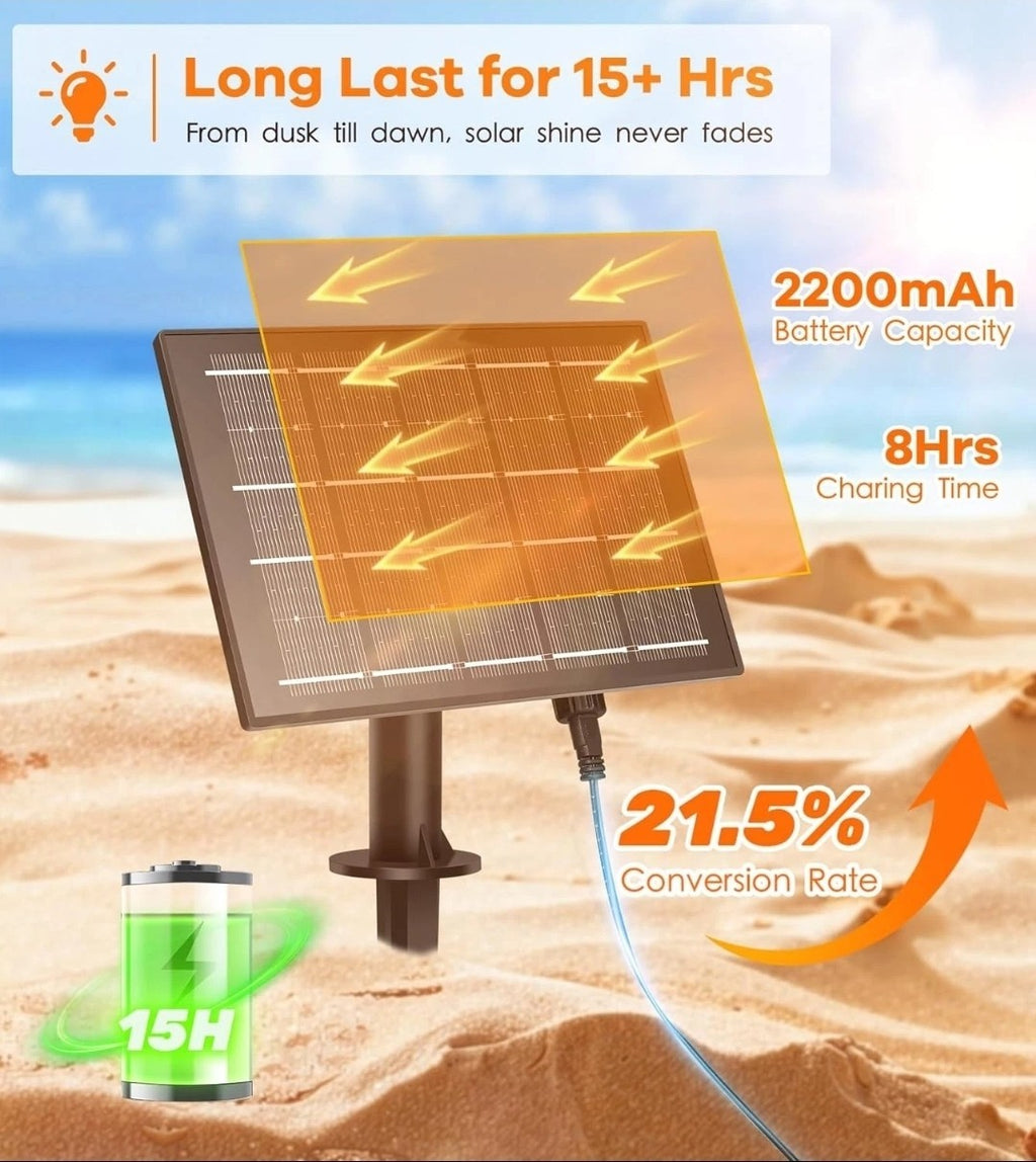 50ft solar & Usb Power outdoor garden Festoon String Light Waterproof 20 Bulbs