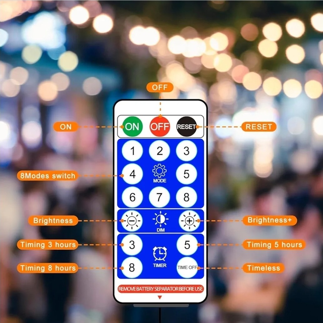 30ft solar & Usb Power outdoor garden Festoon String Light Waterproof 20 Bulbs