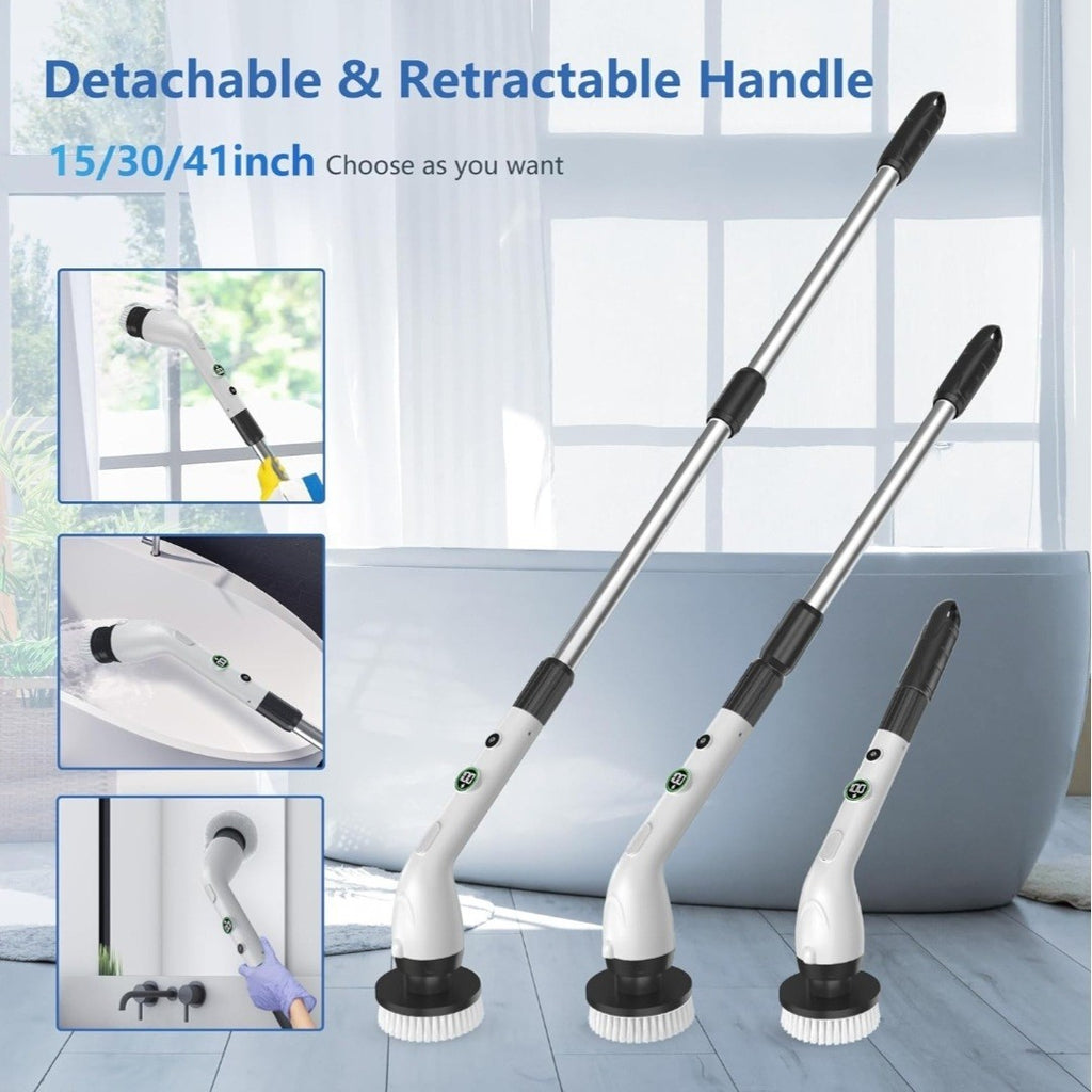 Electric Spin Scrubber, Cleaning Brush with 8 Brush Heads, A12 30W