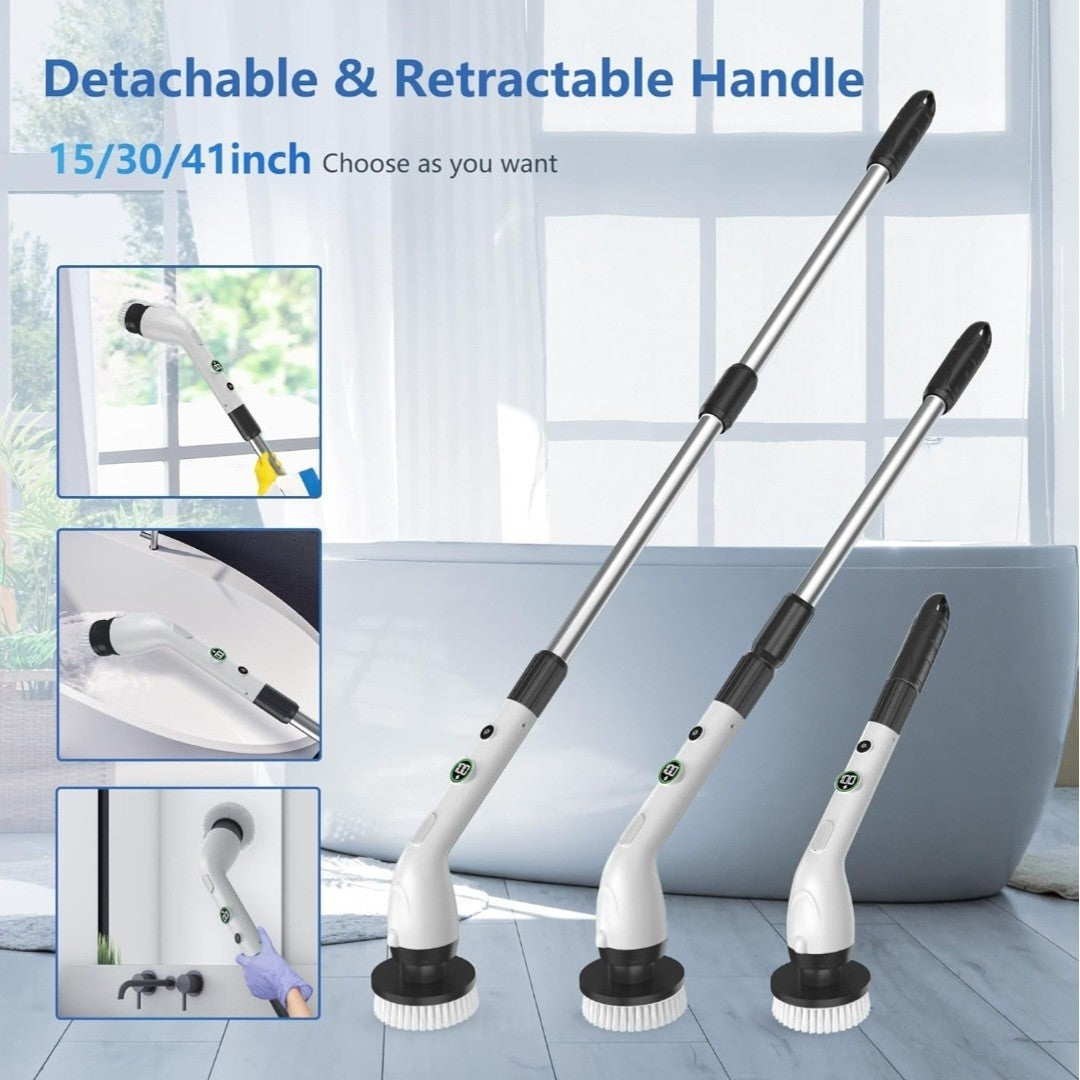 Electric Spin Scrubber, Cleaning Brush with 8 Brush Heads, A12 30W