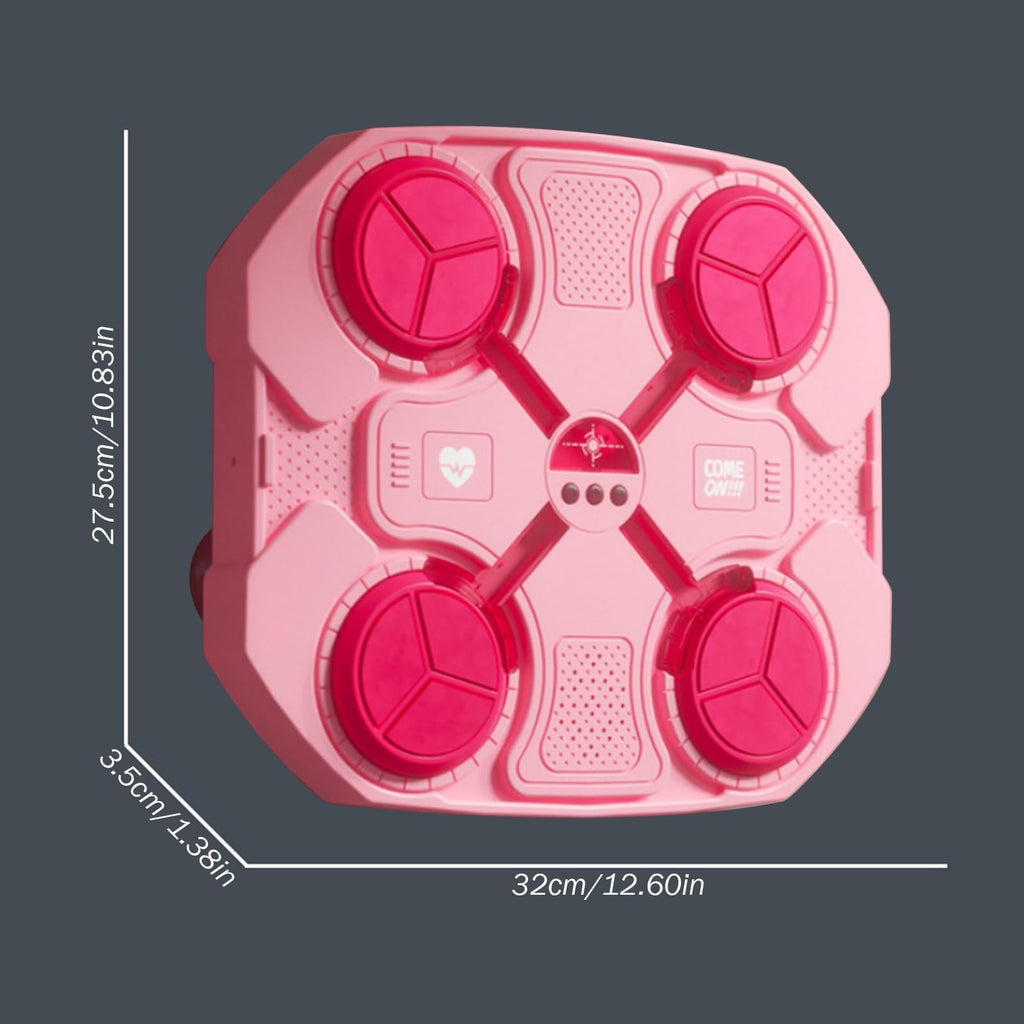 Boxing Machine with LED Lights & Gloves – 3 Speed Modes, Bluetooth Music, Pink