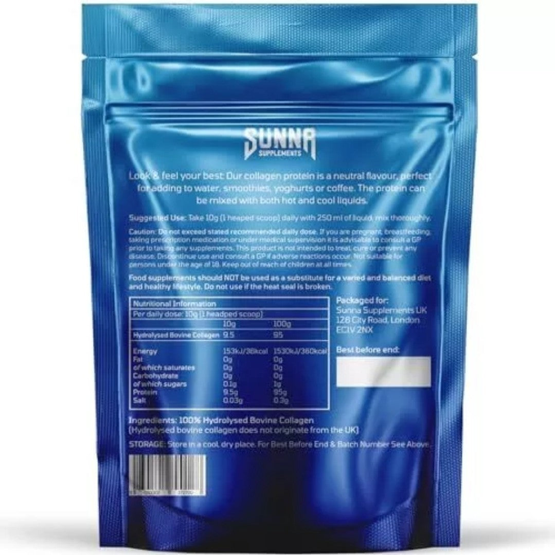 Sunna Supplements Halal Bovine Collagen Protein Powder for Hair, Skin, Nails