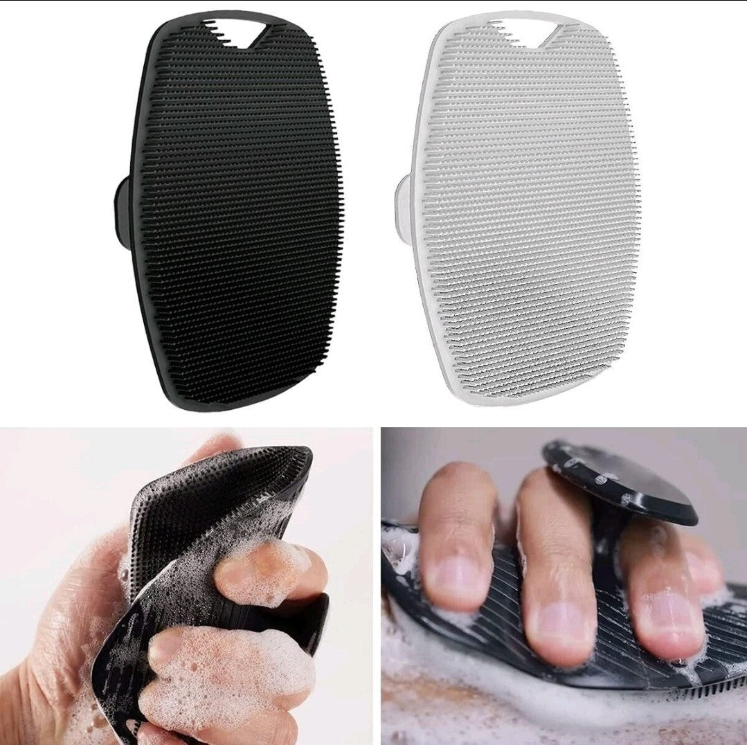 2x Silicone Body Face Scrubber Shower Cleaning Brush Deep Portable Hang 