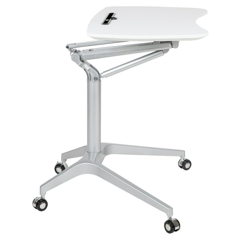 Sit-Stand Adjustable Computer Desk 28" White | Ergonomic Workstation Table