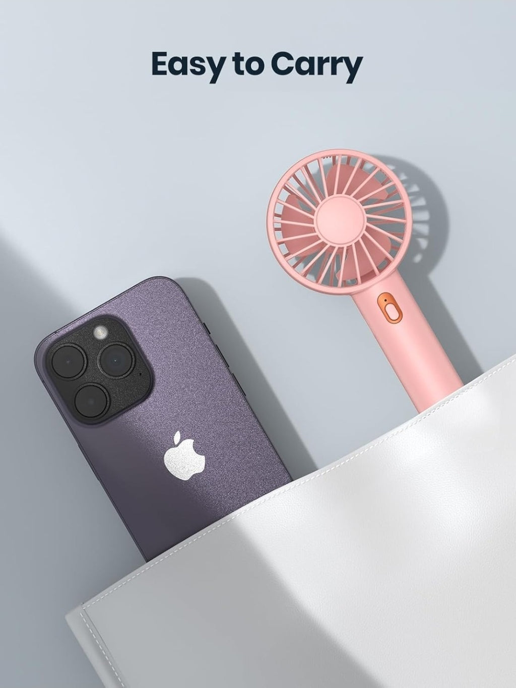2 Pack Mini Portable Handheld Fan, USB Rechargeable 1 Blue 1 Pink 
