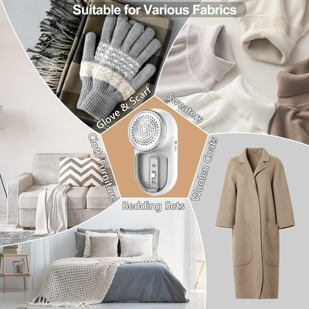 Homeasy 2-in-1 Fabric Lint Remover Electric Shaver & Brush | Bobble Defuzzer