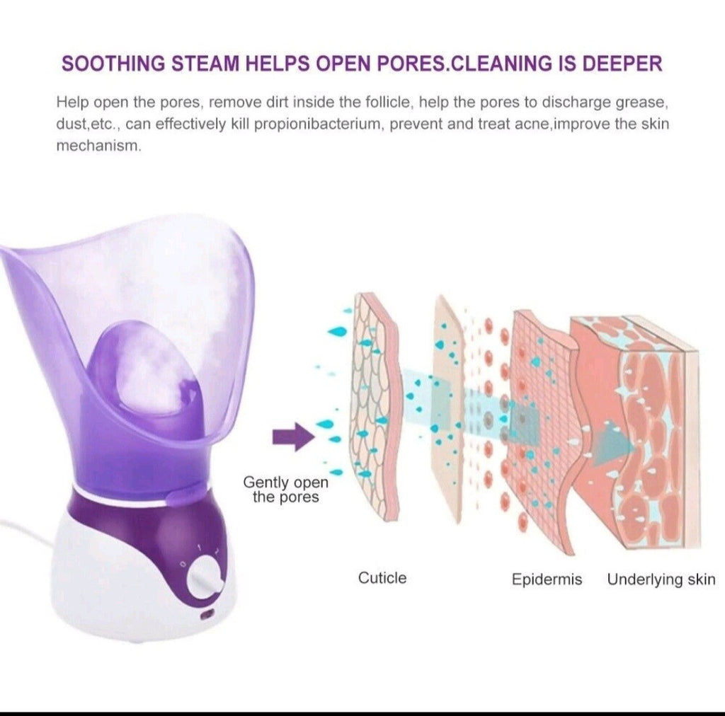 Facial Skin Care Steamer Pro Face Sprayer SPA Pores Steam Clean Sauna Mist UK