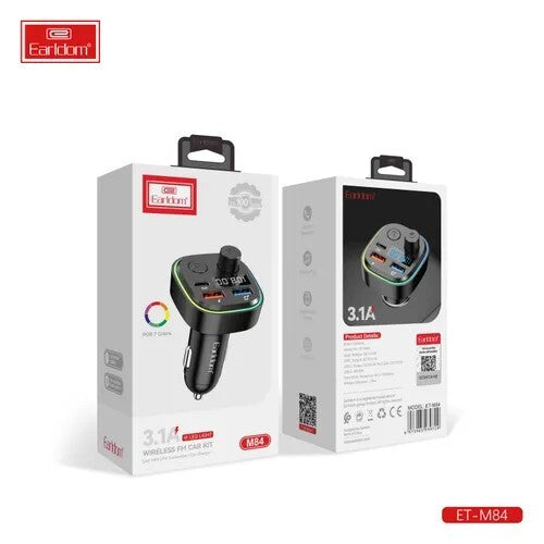 Bluetooth 5.0 Wireless FM Transmitter Radio MP3 Player USB-C Car Charger Adapter